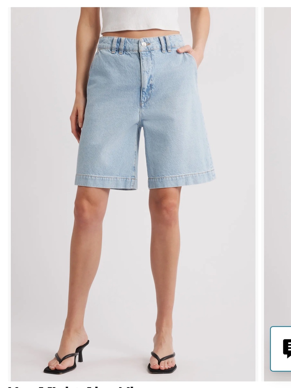 Frame Trouser Shorts in Light Blue Denim